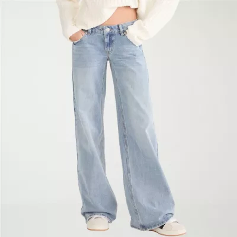 AEROPOSTALE Womens Juniors Mid Rise Loose Fit Jean
