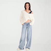 AEROPOSTALE Womens Juniors Mid Rise Loose Fit Jean