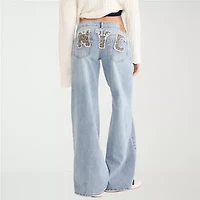 AEROPOSTALE Womens Juniors Mid Rise Loose Fit Jean