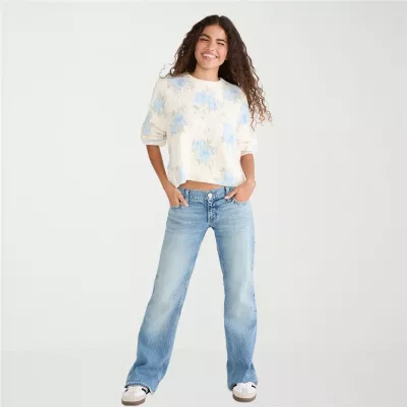 AEROPOSTALE Womens Juniors Crew Neck Long Sleeve T-Shirt