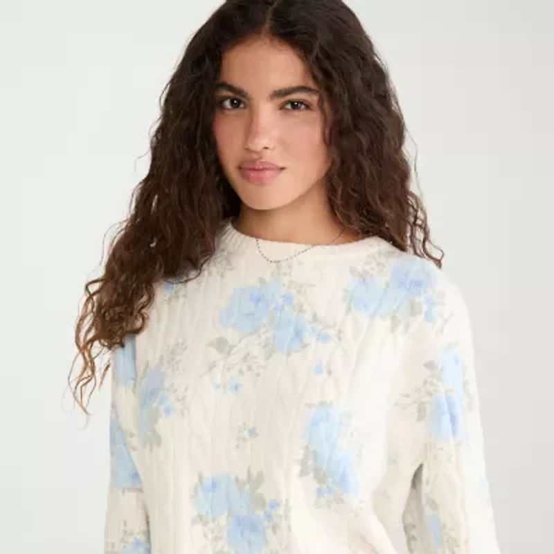 AEROPOSTALE Womens Juniors Crew Neck Long Sleeve T-Shirt