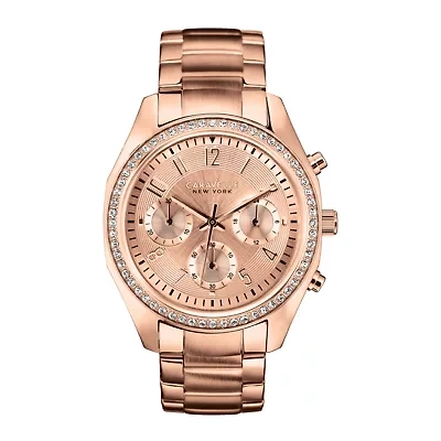 Caravelle New York® Womens Rose-Tone Bracelet Chronograph Watch 44L117
