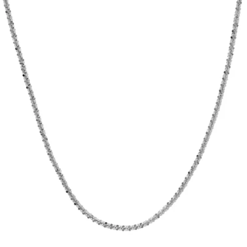 14K White Gold 16-20" 1.4mm Crisscross Chain