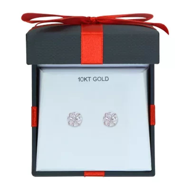 Cubic Zirconia 10K Gold 6mm Stud Earrings