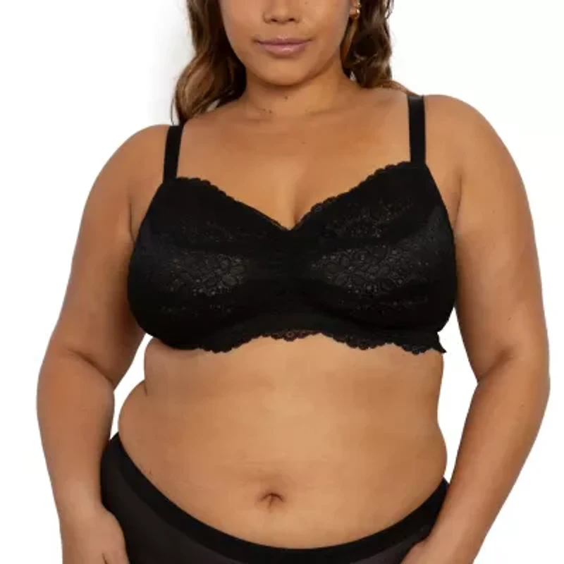 Curvy Couture Luxe Lace Wireless Bralette-1348