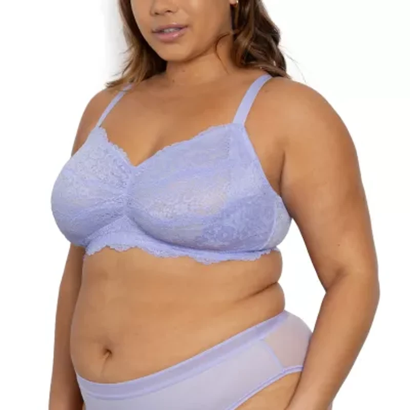 Curvy Couture Luxe Lace Wireless Bralette-1348