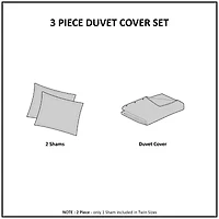 Ink+Ivy Masie 3 Piece Embroidered Cotton Duvet Cover Set