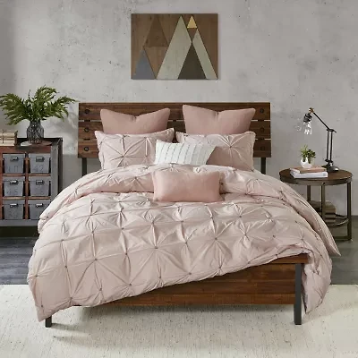 Ink+Ivy Masie 3 Piece Embroidered Cotton Duvet Cover Set