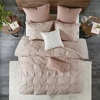 Ink+Ivy Masie 3 Piece Embroidered Cotton Duvet Cover Set
