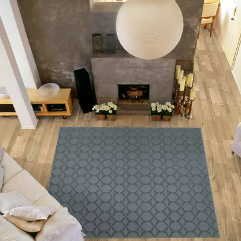 Garland Sparta Geometric Stain Resistant Indoor Square Area Rug