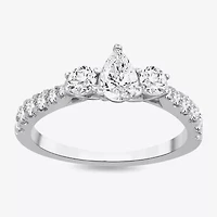 Love Lives Forever (H-I / Si1-Si2) Womens CT. T.W. Lab Grown White Diamond 10K Gold Pear 3-Stone Engagement Ring