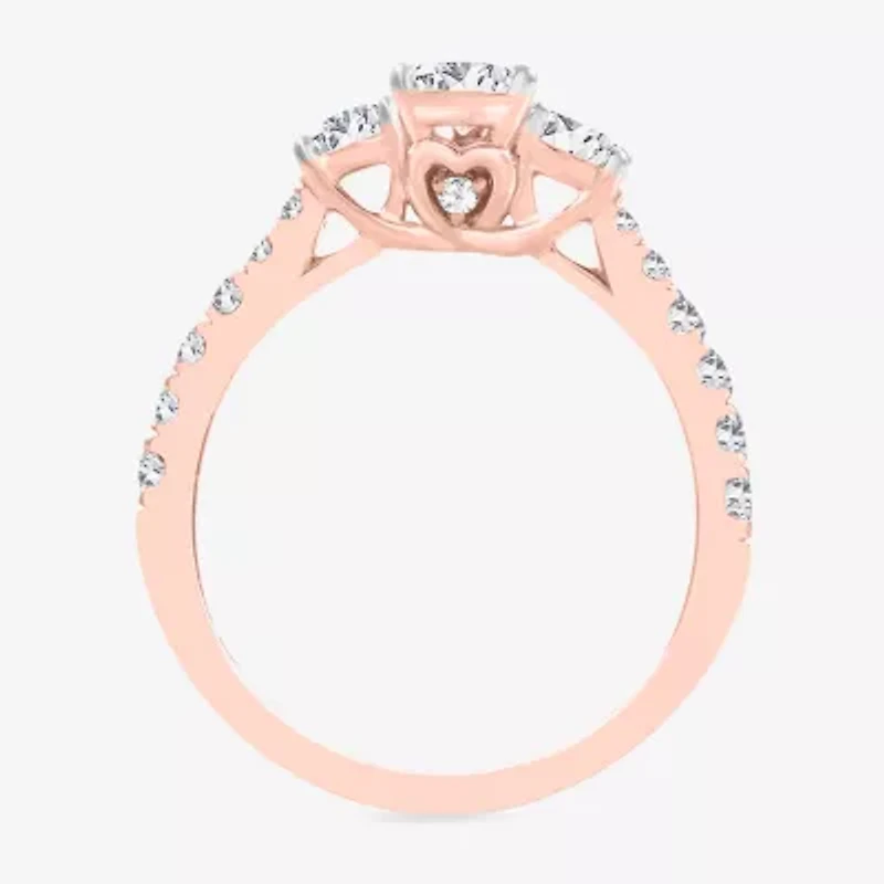 Love Lives Forever (H-I / Si1-Si2) Womens CT. T.W. Lab Grown White Diamond 10K Gold Pear 3-Stone Engagement Ring