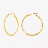 Womens 14K Gold 40mm Round Hoop Earrings