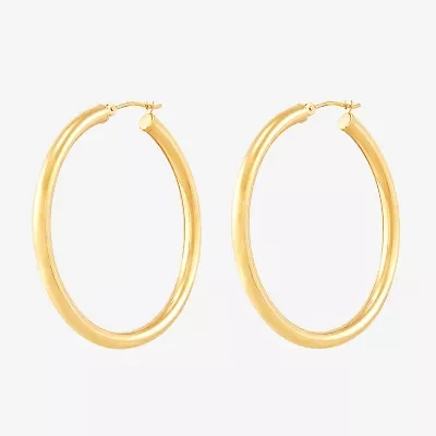 Womens 14K Gold 40mm Round Hoop Earrings