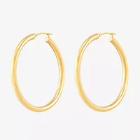Womens 14K Gold 40mm Round Hoop Earrings