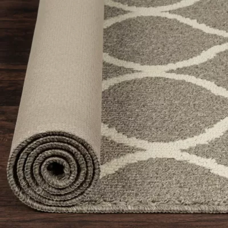 Maples Lattice Skid Resistant Indoor Rectangular Area Rug