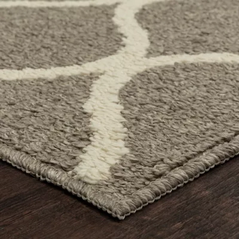Maples Lattice Skid Resistant Indoor Rectangular Area Rug