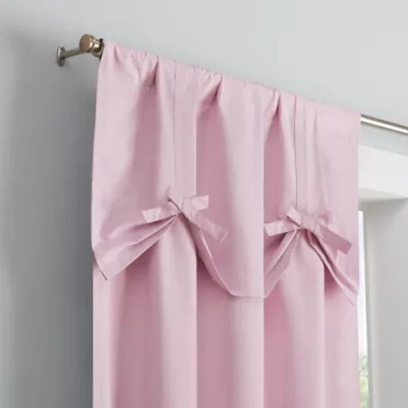 Eclipse Kids Bow Rod Pocket Blackout Single Curtain Panel