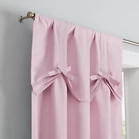 Eclipse Kids Bow Rod Pocket Blackout Single Curtain Panel