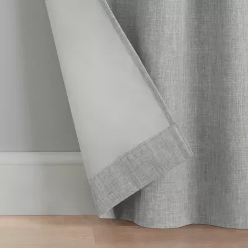 Eclipse Kids Chambray Grommet Top Blackout Single Curtain Panel
