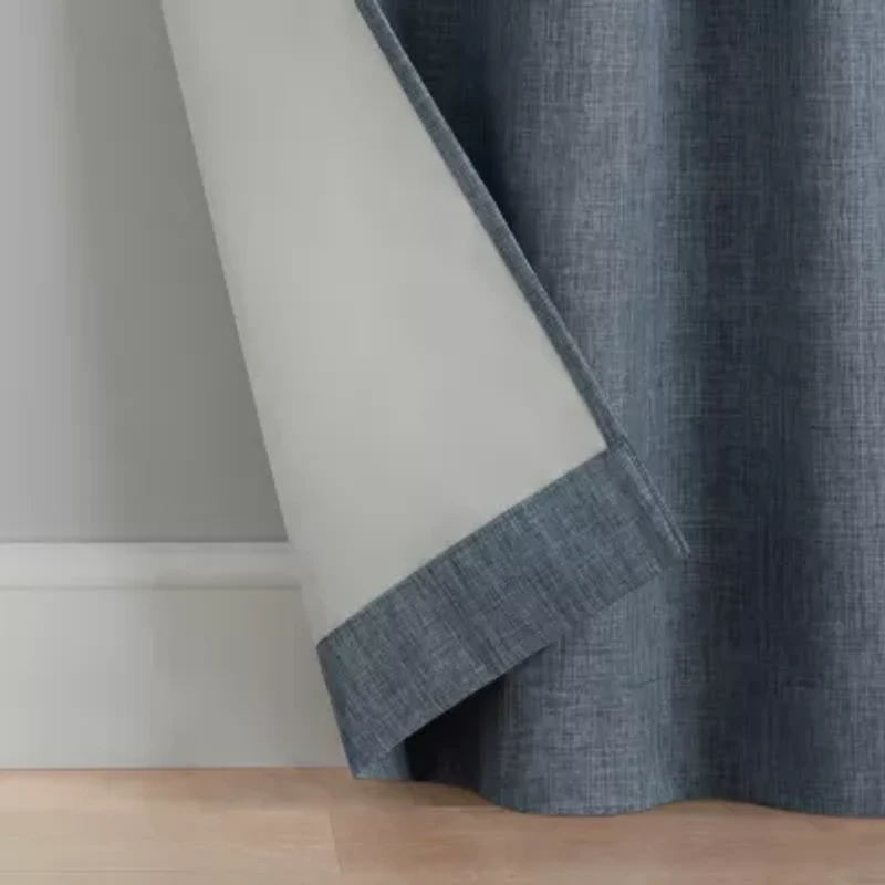 Eclipse Kids Chambray Grommet Top Blackout Single Curtain Panel