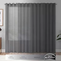 Eclipse Kids Chambray Grommet Top Blackout Single Curtain Panel