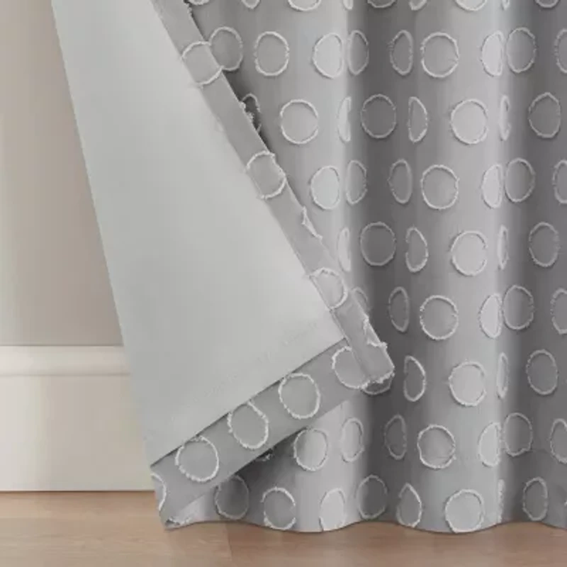 Eclipse Kids Dot Clip Rod Pocket Blackout Single Curtain Panel