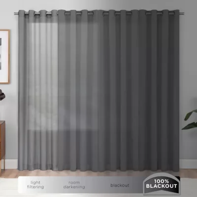 Eclipse Kids Dot Clip Rod Pocket Blackout Single Curtain Panel