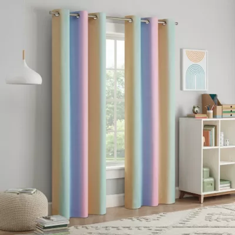 Eclipse Kids Rainbow Grommet Top Blackout Single Curtain Panel