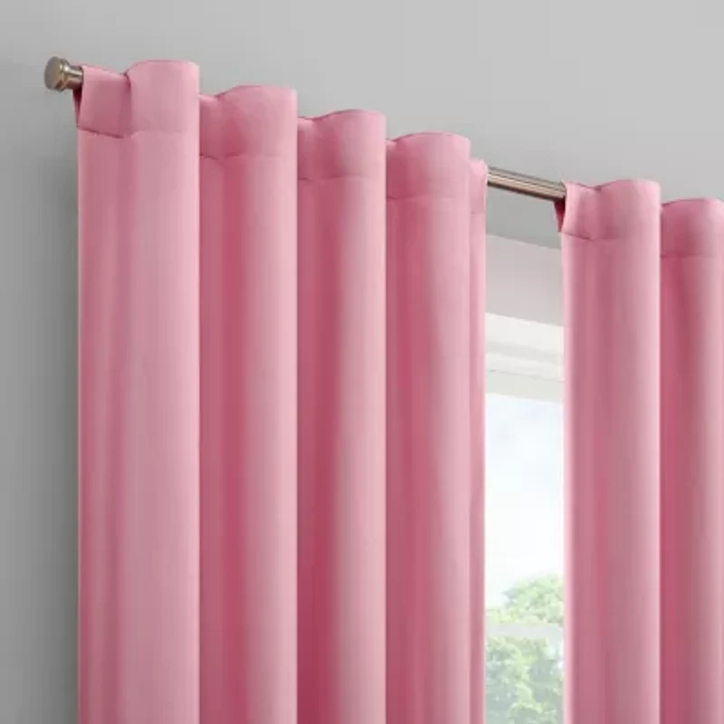 Eclipse Kids Tiered Ruffle Rod Pocket Blackout Single Curtain Panel