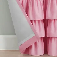 Eclipse Kids Tiered Ruffle Rod Pocket Blackout Single Curtain Panel