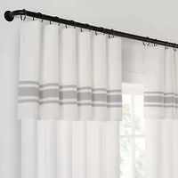 Mercantile Drop Cloth Stripe Ring Top Light-Filtering Single Curtain Panel