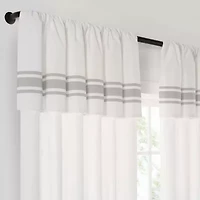 Mercantile Drop Cloth Stripe Ring Top Light-Filtering Single Curtain Panel