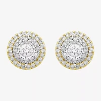 Diamond Blossom (H / I1) 1 CT. T.W. Lab Grown White Diamond 10K Gold 10.6mm Round Stud Earrings