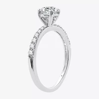 I Said Yes (H-I / I1) Womens 1 CT. T.W. Lab Grown White Diamond Sterling Silver Round Side Stone Engagement Ring