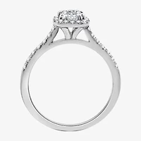 I Said Yes (H-I / I1) Womens 1 CT. T.W. Lab Grown White Diamond Sterling Silver Cushion Side Stone Halo Bridal Set