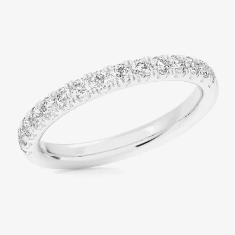 Signature By Modern Bride (Si1-Si2/H-I) Womens 2MM 1/2 CT. T.W. Lab Grown White Diamond 14K Gold Wedding Band