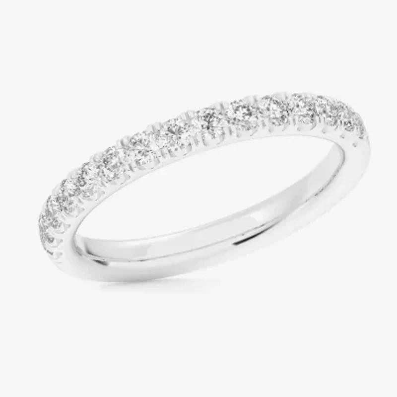 Signature By Modern Bride (Si1-Si2/H-I) Womens 2MM 1/2 CT. T.W. Lab Grown White Diamond 14K Gold Wedding Band