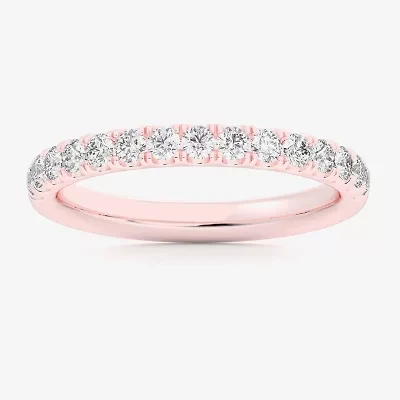 Signature By Modern Bride (Si1-Si2/H-I) Womens 2MM 1/2 CT. T.W. Lab Grown White Diamond 14K Gold Wedding Band