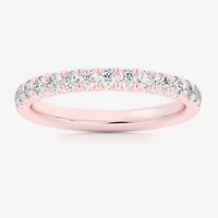 Signature By Modern Bride (Si1-Si2/H-I) Womens 2MM 1/2 CT. T.W. Lab Grown White Diamond 14K Gold Wedding Band