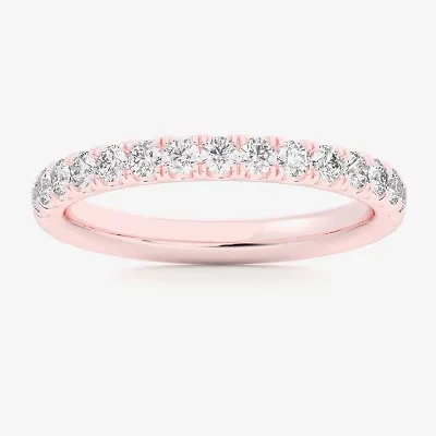 Signature By Modern Bride (Si1-Si2/H-I) Womens 2MM 1/2 CT. T.W. Lab Grown White Diamond 14K Gold Wedding Band