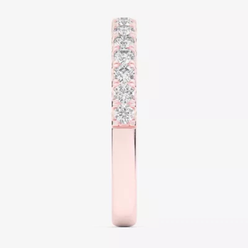 Signature By Modern Bride (Si1-Si2/H-I) Womens 2MM 1/2 CT. T.W. Lab Grown White Diamond 14K Gold Wedding Band