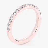 Signature By Modern Bride (Si1-Si2/H-I) Womens 2MM 1/2 CT. T.W. Lab Grown White Diamond 14K Gold Wedding Band