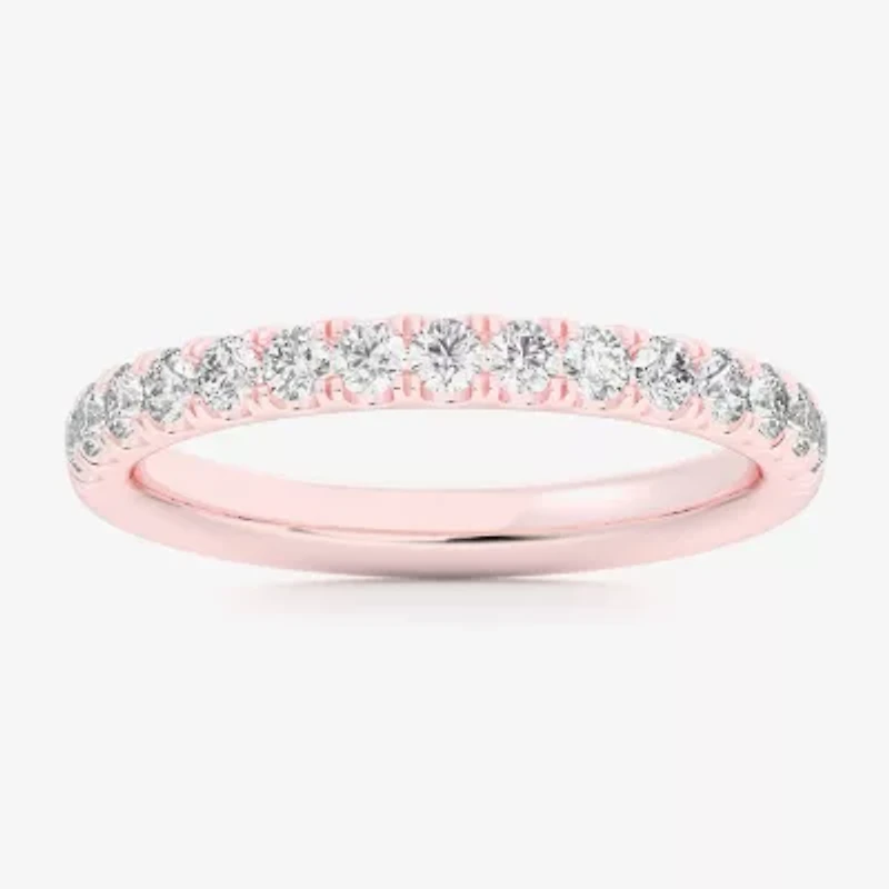 Signature By Modern Bride (Si1-Si2/H-I) Womens 2MM 1/2 CT. T.W. Lab Grown White Diamond 14K Gold Wedding Band