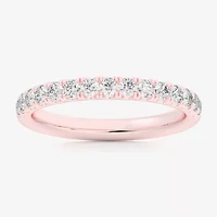 Signature By Modern Bride (Si1-Si2/H-I) Womens 2MM 1/2 CT. T.W. Lab Grown White Diamond 14K Gold Wedding Band