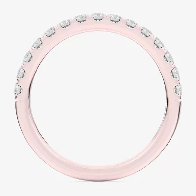 Signature By Modern Bride (Si1-Si2/H-I) Womens 2MM 1/2 CT. T.W. Lab Grown White Diamond 14K Gold Wedding Band