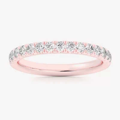 Signature By Modern Bride (Si1-Si2/H-I) Womens 2MM 1/2 CT. T.W. Lab Grown White Diamond 14K Gold Wedding Band