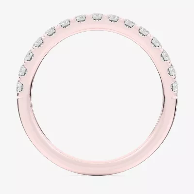 Signature By Modern Bride (Si1-Si2/H-I) Womens 2MM 1/2 CT. T.W. Lab Grown White Diamond 14K Gold Wedding Band