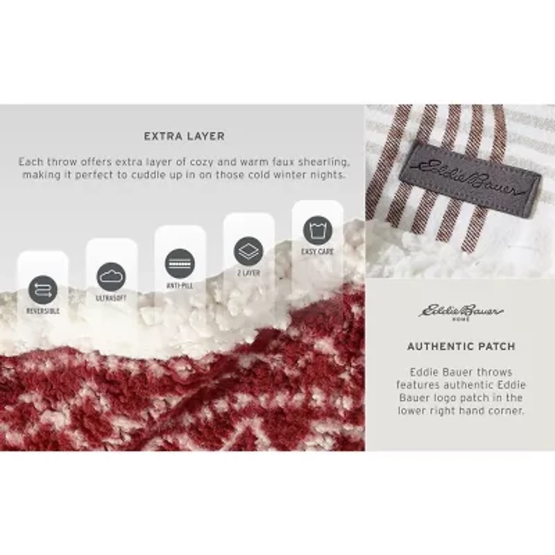 Eddie Bauer Woodland Fair Isle Reversible Lightweight Throw