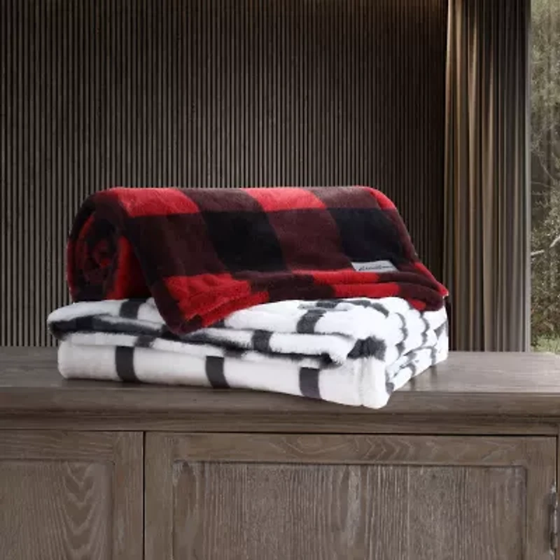 Eddie Bauer Bunkhouse Fur Like Washable Lightweight Throw
